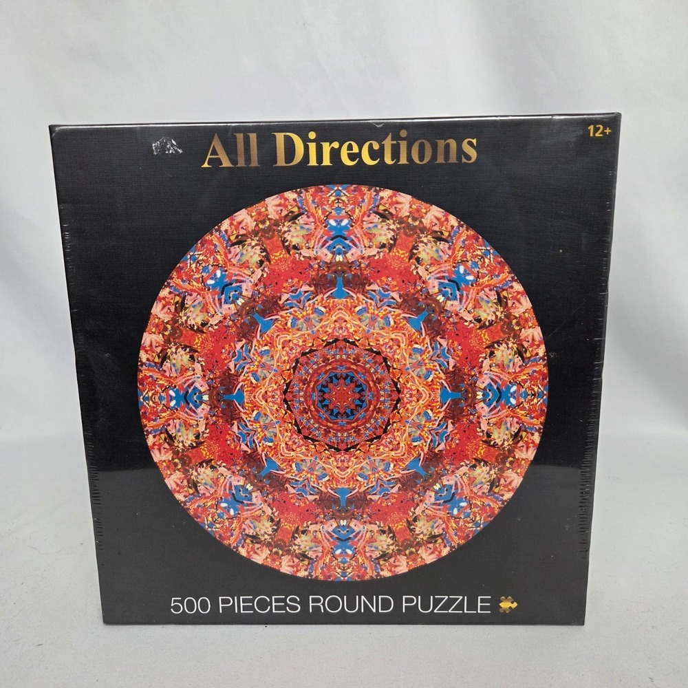 New Sealed Bgraamiens "All Directions" Round‎ 500 Pc Jigsaw Puzzle Colorful